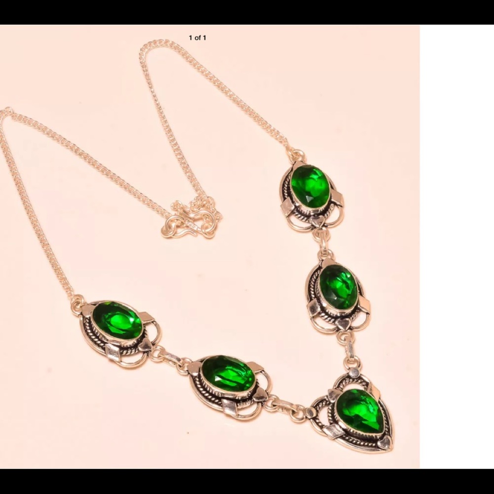 New beautiful sterling silver green amethyst